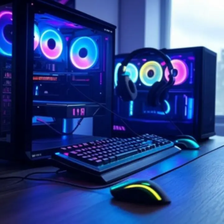Zestaw gamingowy z komputerem, monitorem i peryferiami