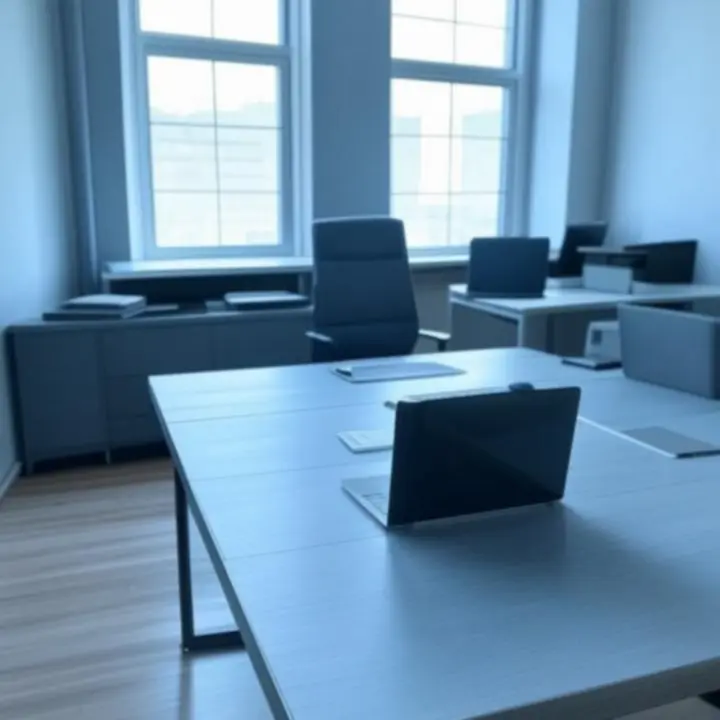 Zestaw sprzętu biurowego na stanowisku pracy