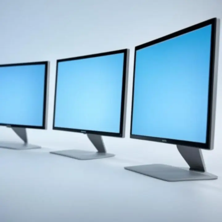 Nowoczesne monitory komputerowe na wystawie