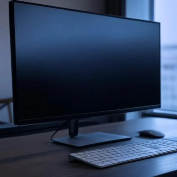 Nowoczesny komputer biurkowy na minimalistycznym stanowisku